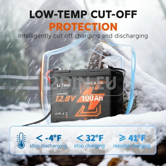 12V 100Ah Батерия LiFePo4 Bluetooth - тягов акумулатор